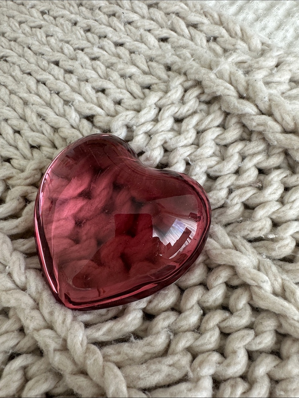 Baccarat Glass Heart paperweight - Pink Heart Trinket